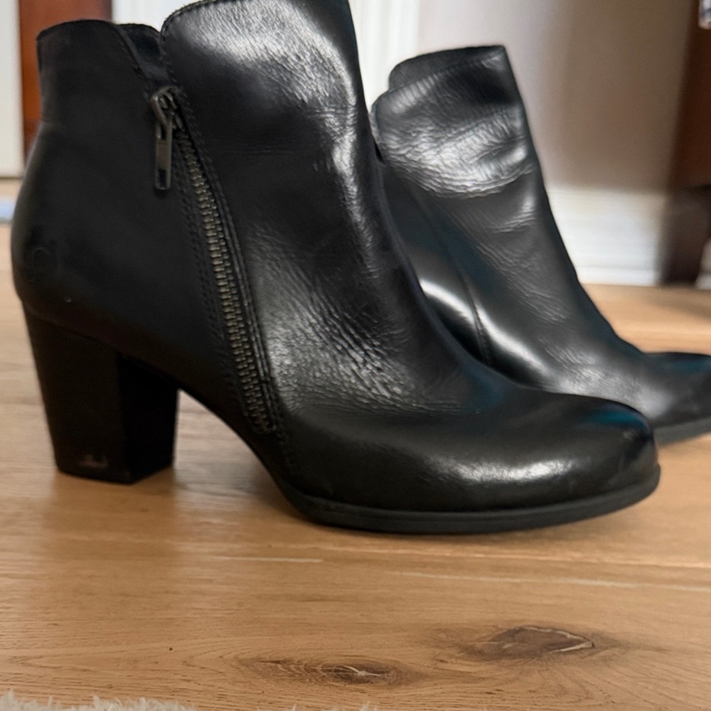 Bjorn Borg Black Leather Ankle Booties